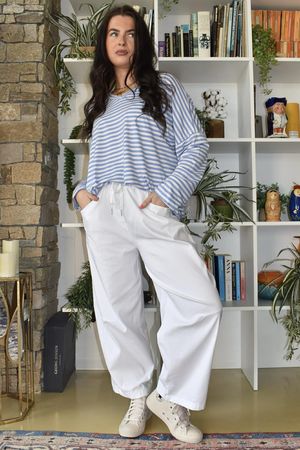  Perfect Breton V Long Sleeve Top Light Denim /23